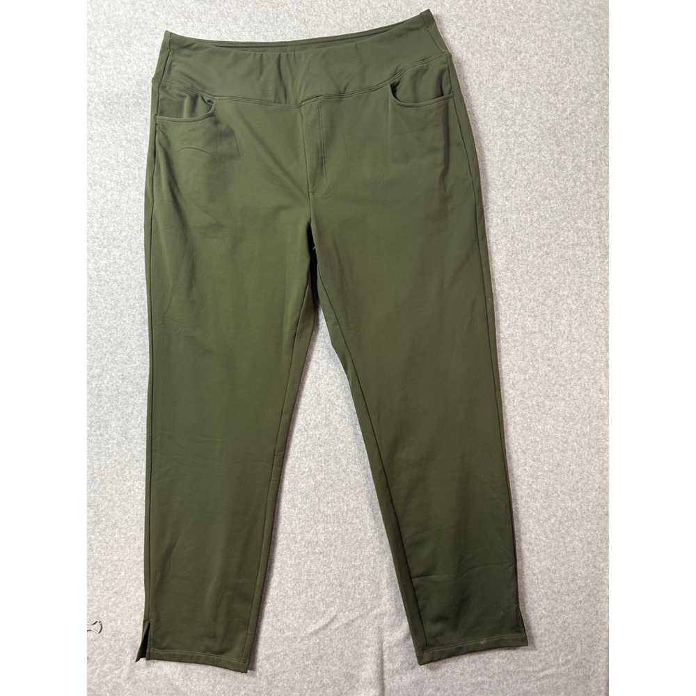 Baleaf Womens Olive Green Ankle Golf Pants Pull On Stretch Trousers GYS0170 L